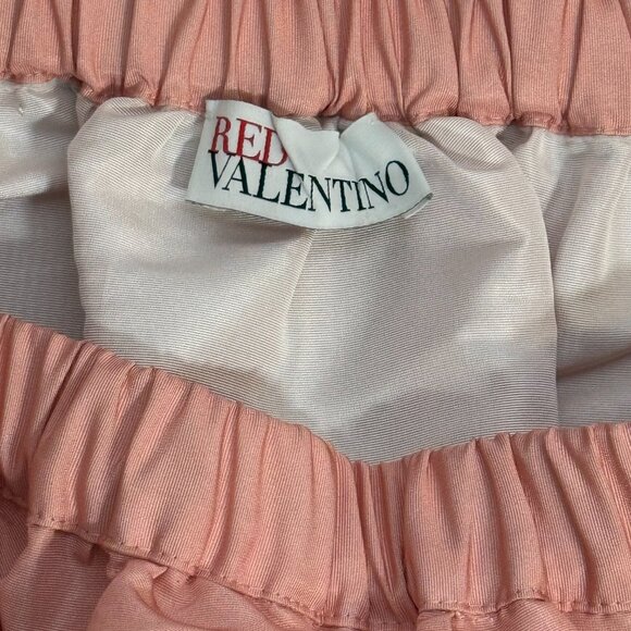 Red Valentino Women Pink Taffeta Floral Print Stretch Skirt US Size 2 - Picture 3 of 4